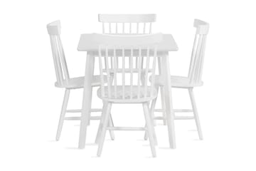 Spisegruppe Piatra 120 cm med 4 Taplow Spisestoler - Hvit - Møbler - Bord - Spisegruppe