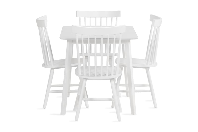 Spisegruppe Piatra 120 cm med 4 Taplow Spisestoler - Hvit - Møbler - Bord - Spisegruppe