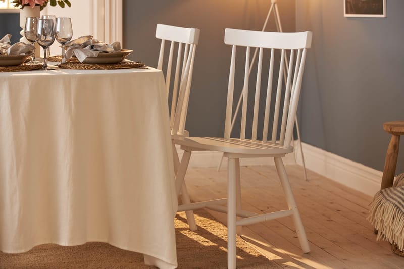 Spisegruppe Piatra 120 cm med 4 Taplow Spisestoler - Hvit - Møbler - Bord - Spisegruppe