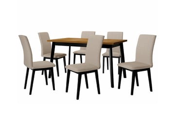 Spisegruppe Patrickswell - Beige/Svart/Brun - Møbler - Bord - Spisegruppe