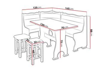 Thars Kjøkkenmøbelsett - Brun - Møbler - Bord - Spisegruppe