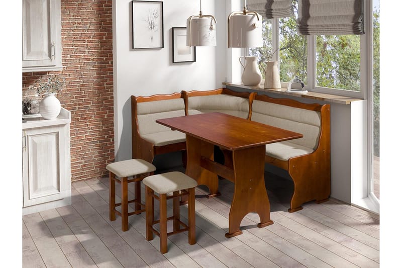 Thars Spisegruppe - Brun/Beige - Møbler - Bord - Spisegruppe