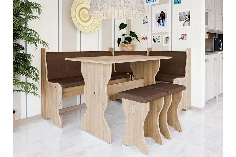 Thomas kjøkkenmøblement - Beige/Hvit - Møbler - Bord - Spisegruppe