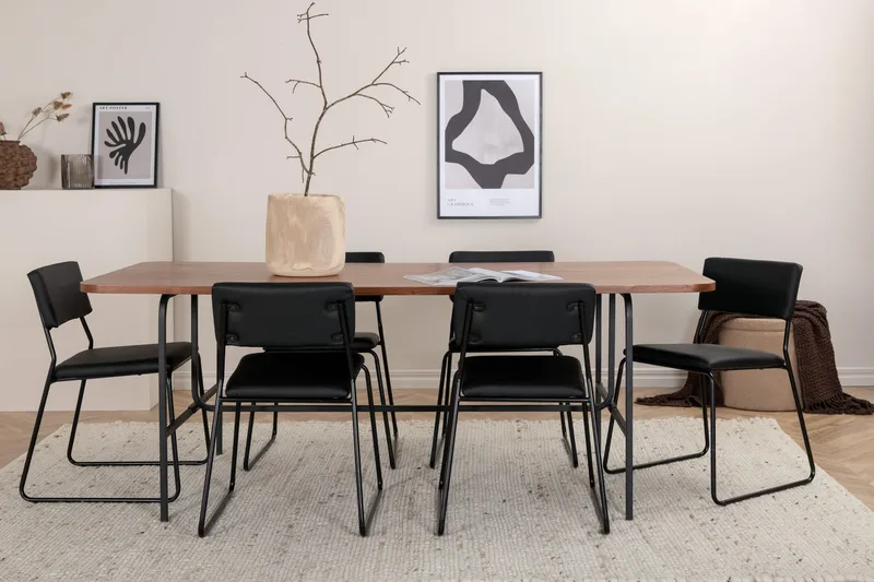 Uno spisebord med 6 Kenth Spisestol