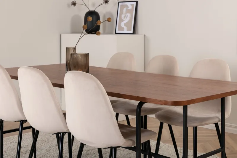 Uno spisebord med 6 Polar Spisestol - Møbler - Bord - Spisegruppe