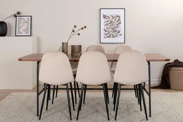 Uno spisebord med 6 Polar Spisestol - Møbler - Bord - Spisegruppe