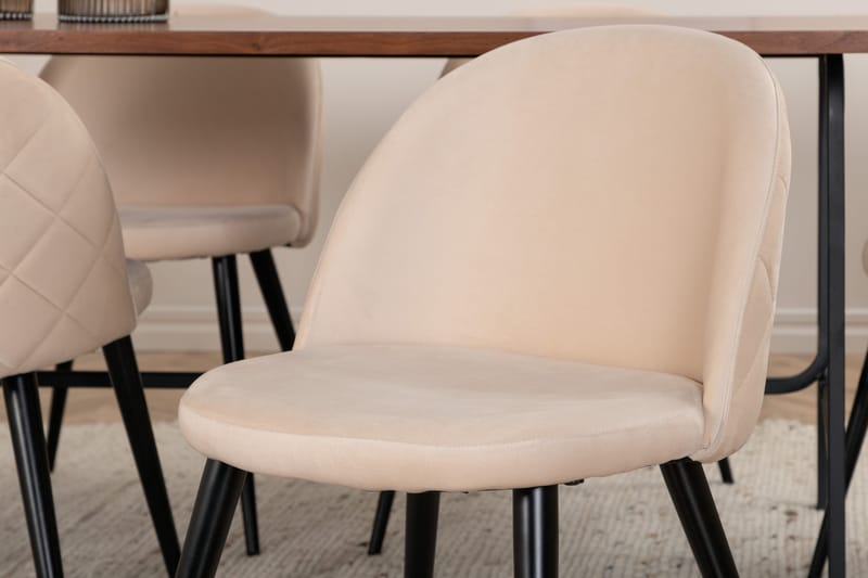 Uno Spisebord med 6stk Velvet Spisestol - Møbler - Bord - Spisegruppe
