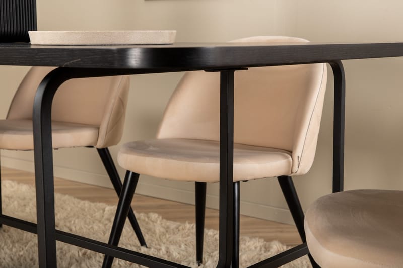 Uno Spisebord med 6stk Velvet Spisestol - Møbler - Bord - Spisegruppe