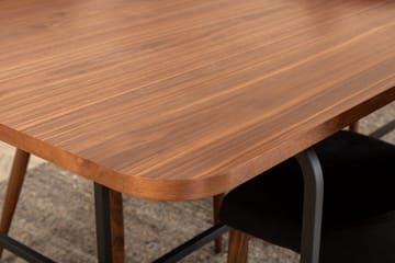 Unos Spisegruppe 200 cm inkl. 4 Campomar Stoler - Valnøttbrun/Svart - Møbler - Bord - Spisegruppe