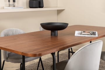 Unos Spisegruppe 200 cm inkl. 4 Foyos Stoler - Valnøttbrun/Svart/Grå - Møbler - Bord - Spisegruppe