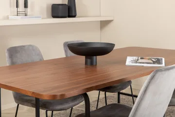 Unos Spisegruppe 200 cm inkl. 4 Jadraque Stoler - Valnøttbrun/Svart/Grå - Møbler - Bord - Spisegruppe