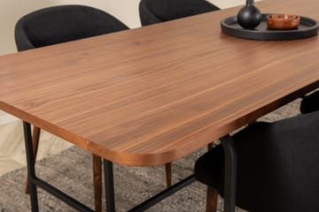 Unos Spisegruppe 200 cm inkl. 4 Kullersbro Stoler - Valnøttbrun/Svart/Brun - Møbler - Bord - Spisegruppe