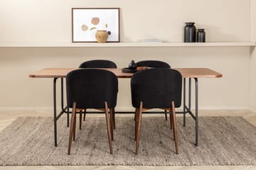 Unos Spisegruppe 200 cm inkl. 4 Kullersbro Stoler - Valnøttbrun/Svart/Brun - Møbler - Bord - Spisegruppe