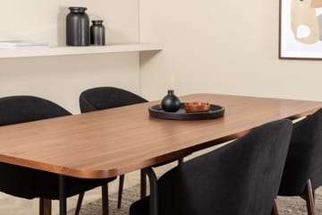 Unos Spisegruppe 200 cm inkl. 4 Kullersbro Stoler - Valnøttbrun/Svart/Brun - Møbler - Bord - Spisegruppe