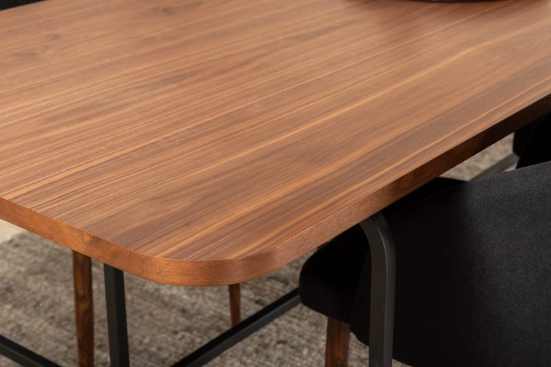 Unos Spisegruppe 200 cm inkl. 4 Kullersbro Stoler - Valnøttbrun/Svart/Brun - Møbler - Bord - Spisegruppe