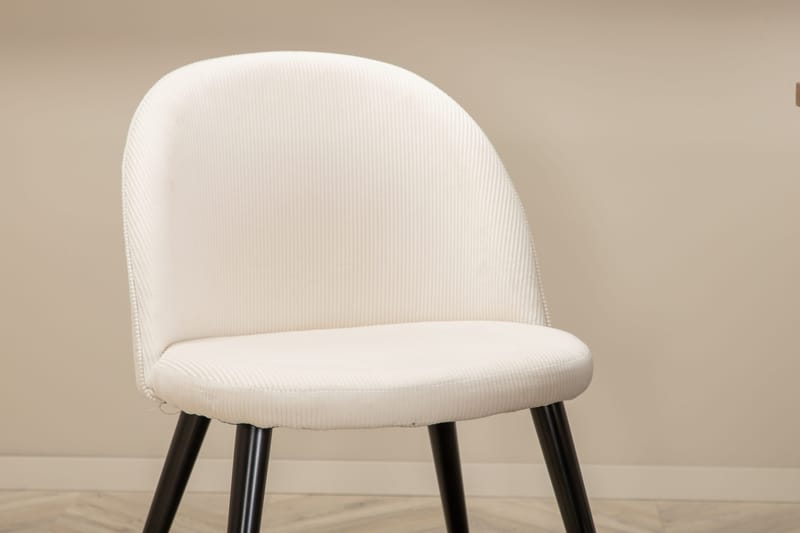 Unos Spisegruppe 200 cm inkl. 4 Valera Cordfløyelstoler - Valnøttbrun/Svart/Beige - Møbler - Bord - Spisegruppe