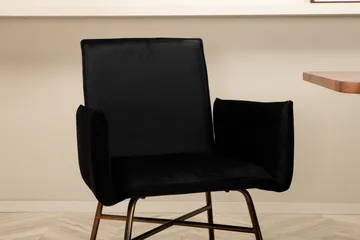 Unos Spisegruppe 200 cm inkl. 4 Pipi Stoler - Valnøttbrun/Svart/Kopper - Møbler - Bord - Spisegruppe