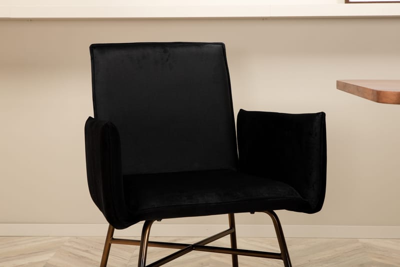 Unos Spisegruppe 200 cm inkl. 4 Pipi Stoler - Valnøttbrun/Svart/Kopper - Møbler - Bord - Spisegruppe