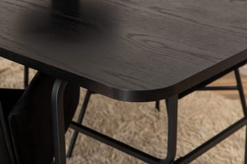 Unos Spisegruppe 200 cm inkl. 4 Pipi Stoler - Svart - Møbler - Bord - Spisegruppe