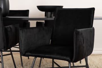 Unos Spisegruppe 200 cm inkl. 4 Pipi Stoler - Svart - Møbler - Bord - Spisegruppe