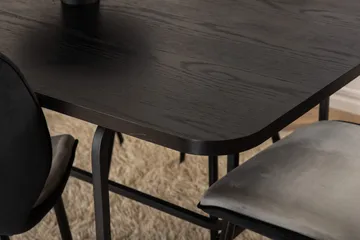 Unos Spisegruppe 200 cm inkl. 6 Emsa Stoler - Svart/Lysegrå - Møbler - Bord - Spisegruppe