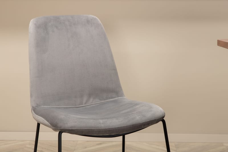 Unos Spisegruppe 200 cm inkl. 6 Jadraque Stoler - Valnøttbrun/Svart/Grå - Møbler - Bord - Spisegruppe