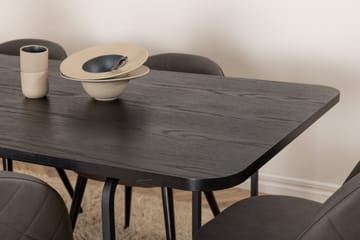 Unos Spisegruppe 200 cm inkl. 6 Velvets Stoler - Svart/Grå - Møbler - Bord - Spisegruppe