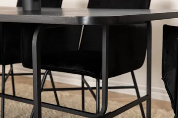 Unos Spisegruppe 200 cm inkl. 6 Pippi Stoler - Svart - Møbler - Bord - Spisegruppe