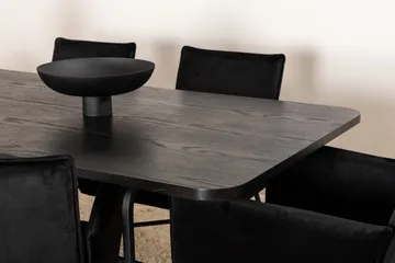 Unos Spisegruppe 200 cm inkl. 6 Pippi Stoler - Svart - Møbler - Bord - Spisegruppe