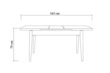 Valsot Forlengningsbar Spisegruppe 129 cm - Hvit/Grå - Møbler - Bord - Spisegruppe