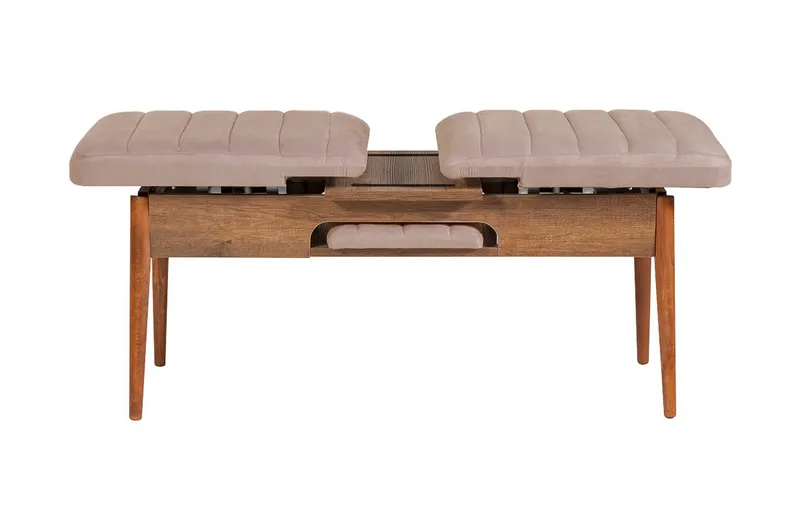 Valsot Forlengningsbar Spisegruppe 129 cm - Hvit/Mørkebrun - Møbler - Bord - Spisegruppe