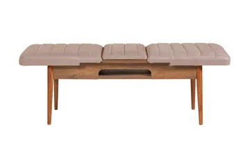 Valsot Forlengningsbar Spisegruppe 129 cm - Hvit/Mørkebrun - Møbler - Bord - Spisegruppe