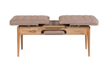 Valsot Forlengningsbar Spisegruppe 129 cm - Natur/Grå/Brun - Møbler - Bord - Spisegruppe