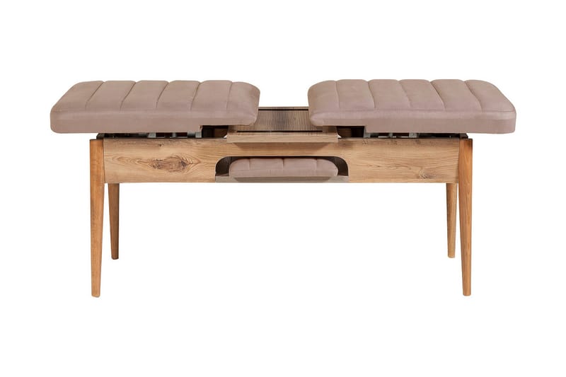 Valsot Forlengningsbar Spisegruppe 129 cm - Natur/Grå/Brun - Møbler - Bord - Spisegruppe