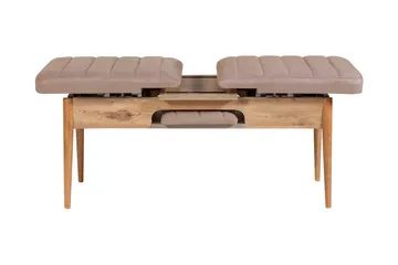 Valsot Forlengningsbar Spisegruppe 129 cm - Natur/Grå/Brun - Møbler - Bord - Spisegruppe