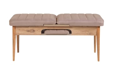 Valsot Forlengningsbar Spisegruppe 129 cm - Natur/Grå/Brun - Møbler - Bord - Spisegruppe