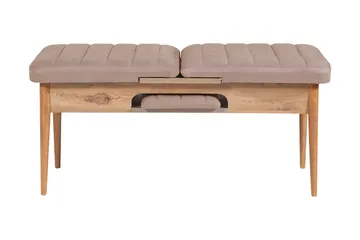 Valsot Forlengningsbar Spisegruppe 129 cm - Natur/Grå/Brun - Møbler - Bord - Spisegruppe