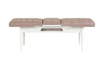 Valsot Uttrekkbar spisegruppe 129 cm - Hvit/Grå - Møbler - Bord - Spisegruppe