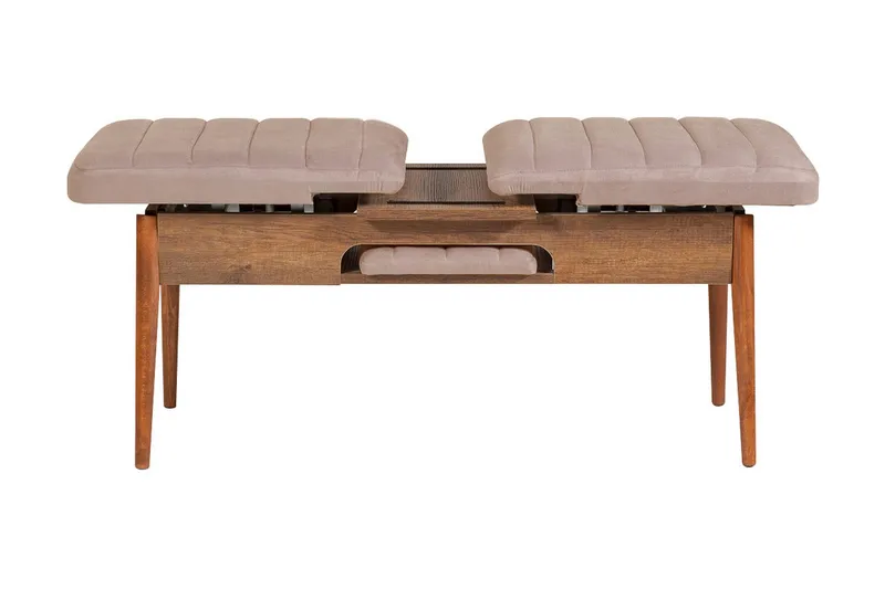 Valsot Uttrekkbar spisegruppe 129 cm - Hvit/Grå - Møbler - Bord - Spisegruppe