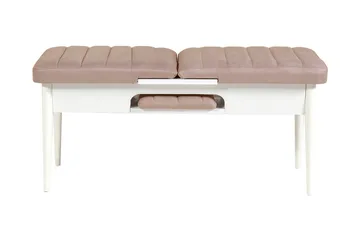 Valsot Uttrekkbar spisegruppe 129 cm - Hvit/Grå - Møbler - Bord - Spisegruppe