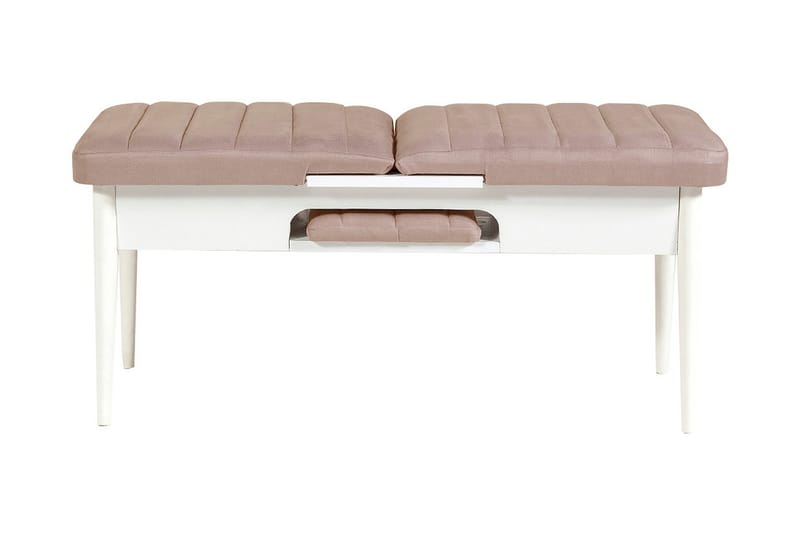 Valsot Uttrekkbar spisegruppe 129 cm - Hvit/Grå - Møbler - Bord - Spisegruppe