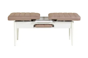 Valsot Uttrekkbar spisegruppe 129 cm - Hvit/Grå - Møbler - Bord - Spisegruppe