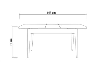 Valsot Uttrekkbar spisegruppe 129 cm - Hvit/Grå - Møbler - Bord - Spisegruppe