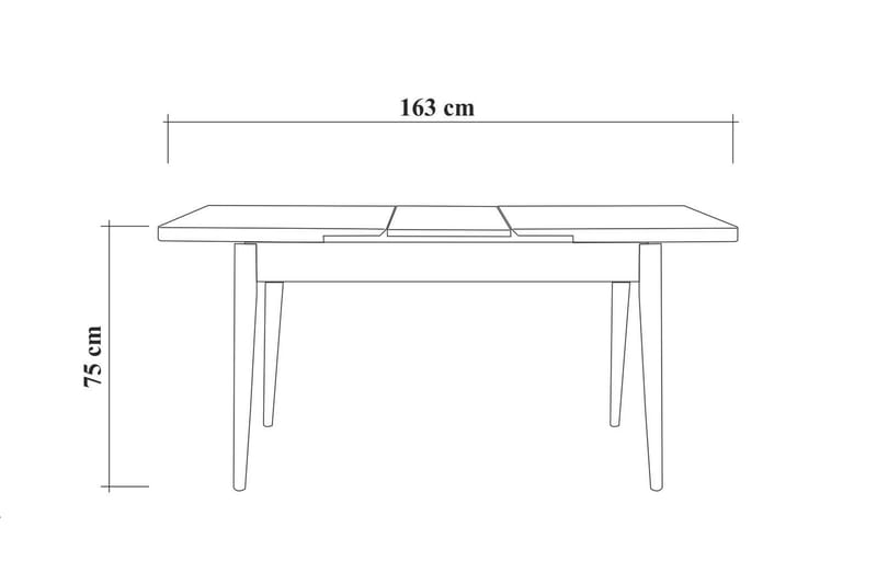Valsot Uttrekkbar spisegruppe 129 cm - Hvit/Grå - Møbler - Bord - Spisegruppe