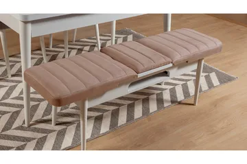 Valsot Uttrekkbar spisegruppe 129 cm - Hvit/Grå - Møbler - Bord - Spisegruppe
