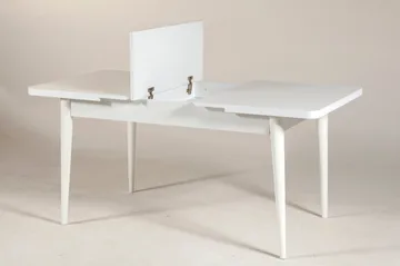 Valsot Uttrekkbar spisegruppe 129 cm - Hvit/Grå - Møbler - Bord - Spisegruppe