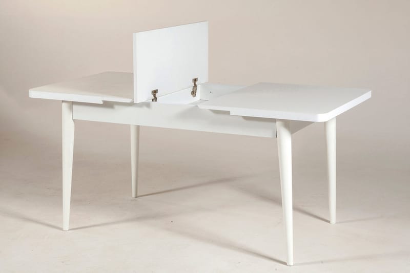 Valsot Uttrekkbar spisegruppe 129 cm - Hvit/Grå - Møbler - Bord - Spisegruppe