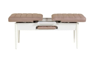 Valsot Uttrekkbar spisegruppe 129 cm - Hvit/Grå - Møbler - Bord - Spisegruppe