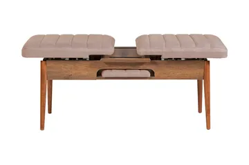 Valsot Uttrekkbar spisegruppe 129 cm - Hvit/Mørkebrun - Møbler - Bord - Spisegruppe