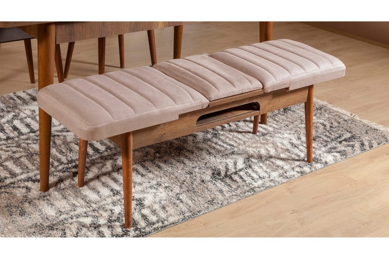 Valsot Uttrekkbar spisegruppe 129 cm - Hvit/Mørkebrun - Møbler - Bord - Spisegruppe